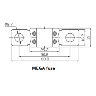 MEGA-fuse 150A/32V (package of 5 pcs)